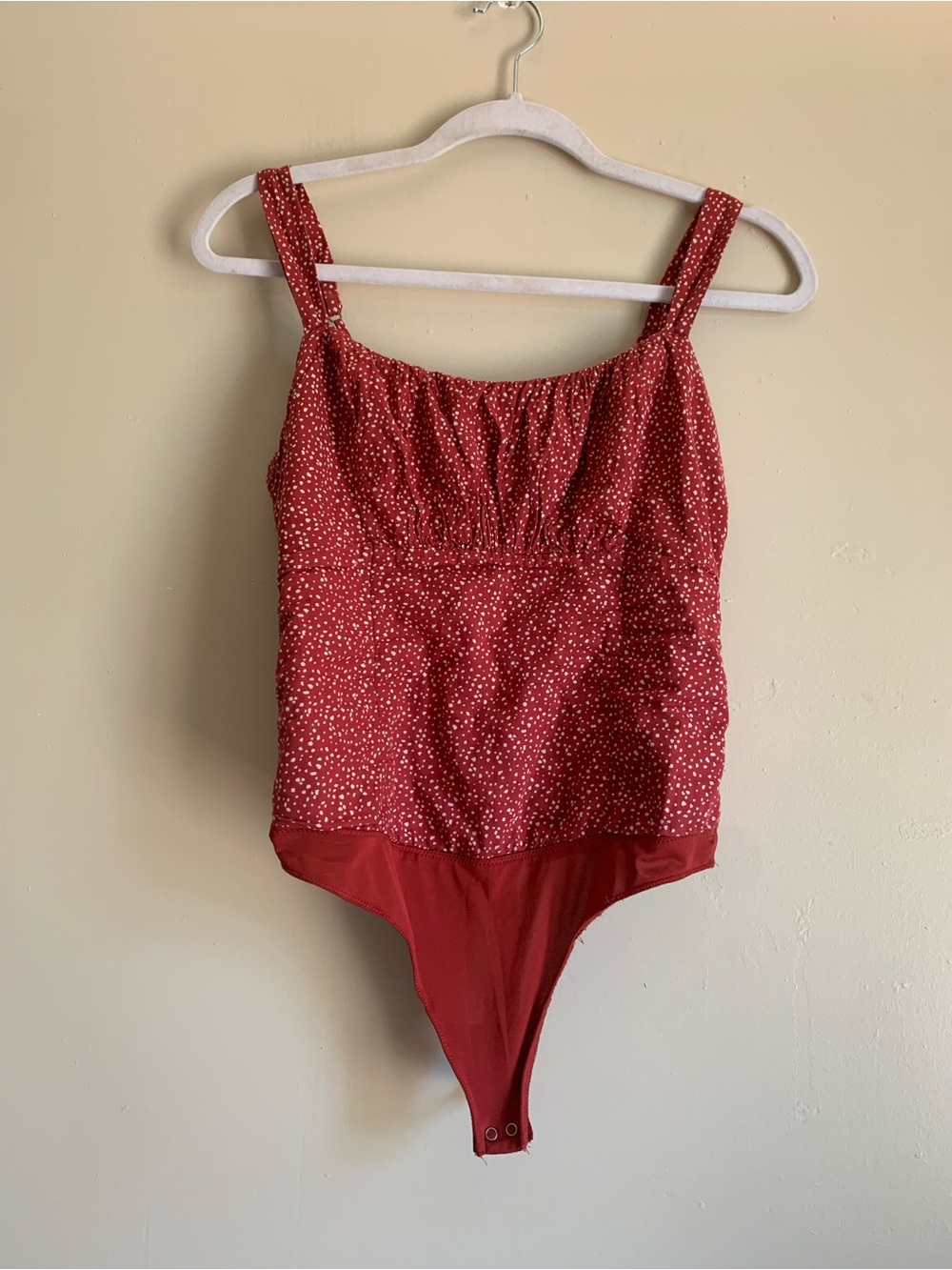 Abercrombie & Fitch Red Polka Dot Top Bodysuit Women Size Small Tank Top Outfit